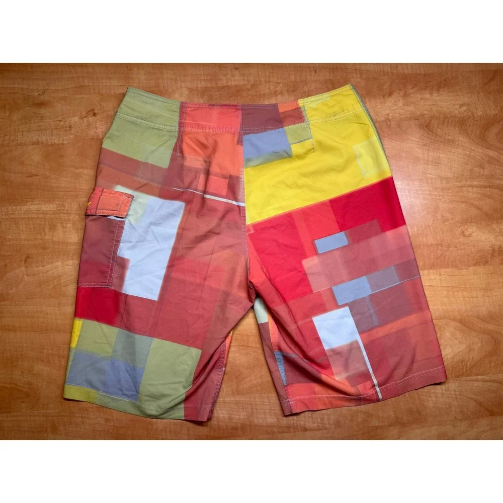 Oakley Board Shorts Mens 32 Multicolor Geometric Block Print Swim Trunks Cargo